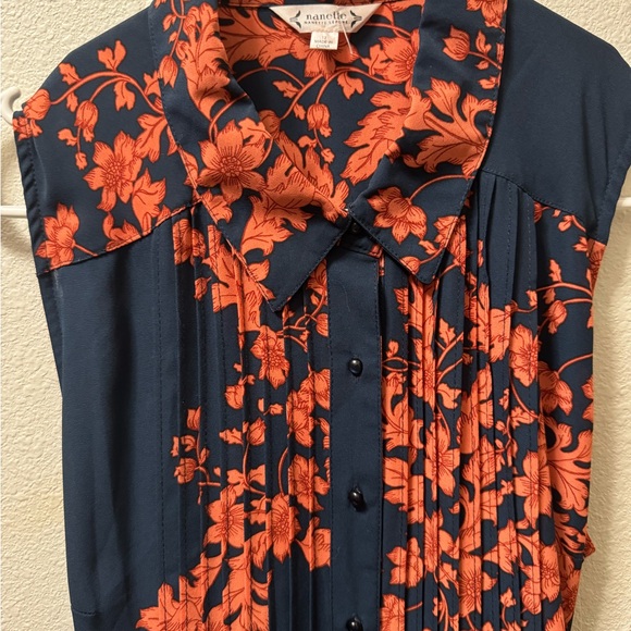 Nanette Lepore Navy and Coral Floral Dress NWT - Picture 7 of 8